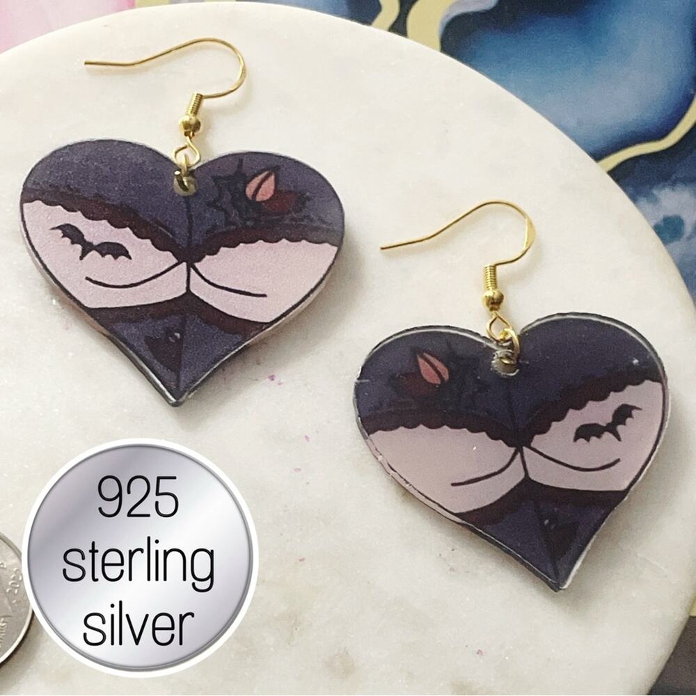 Heart-Shaped butt 925 Sterling Silver Earrings